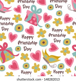 Seamless pattern background for Happy Friendship Day.