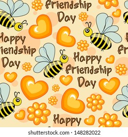 Seamless pattern background for Happy Friendship Day.