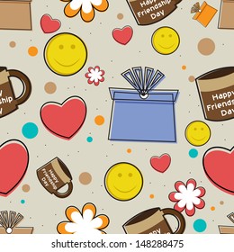 Seamless pattern background for Happy Friendship Day.