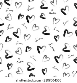 seamless pattern background with heart and love words , valentine card 