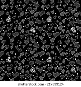 Seamless pattern background with hearts. 