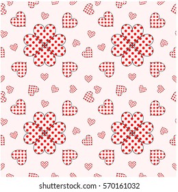 Seamless pattern background with hearts, cute hearts vector
