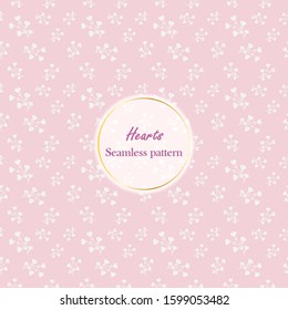 Seamless pattern background with hearts flower design on pastel background.