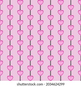Seamless Pattern Background With Hearts Using Ornaments