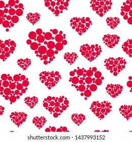 Seamless pattern, background, hearts, Valentine's day, love, circle, ball, Print for fabric, wrapping paper, cover