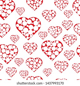 Seamless pattern, background, hearts, Valentine's day, love, circle, ball, Print for fabric, wrapping paper, cover