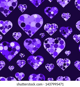 Seamless pattern, background, hearts, Valentine's day, love, circle, ball, Print for fabric, wrapping paper, cover