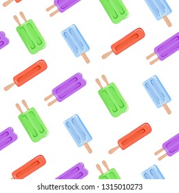 Seamless pattern background with ice cream. Vector illustration