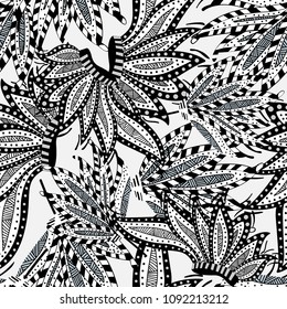Seamless pattern background with indian feathers. Good to use in textile, fabric, and print projects as a pattern