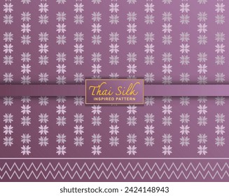 Seamless pattern background. Inspired by traditional Northern Thai silk pattern. Colored in Pink.