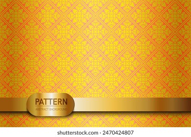 Seamless pattern background Inspired by traditional Thai silk pattern, gold color.