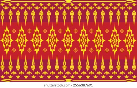 Seamless pattern background. Inspired by traditional Northern Thai silk pattern.