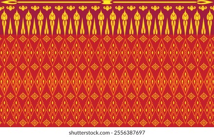 Seamless pattern background. Inspired by traditional Northern Thai silk pattern.