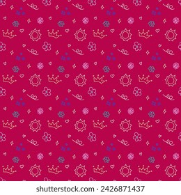 Fondo de patrón sin costura Kids Digital Design, Diseño de impresión colorida. Este diseño es adecuado para scrapbooking, pegatinas de vinilo, pegatinas, impresión de ropa, decoraciones imprimibles, papel pintado