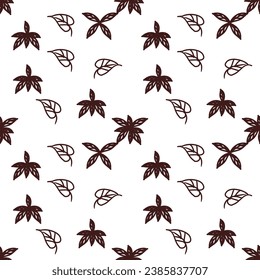 seamless pattern background with leaf isolated on white