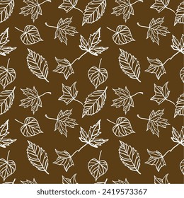 Seamless pattern background of leaves.