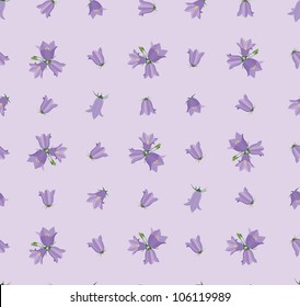 seamless pattern background with lilac bluebells