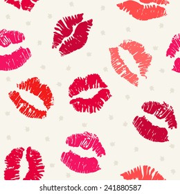 Seamless pattern background with lipsticks prints