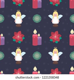 Seamless pattern background with lovely Christmas elements