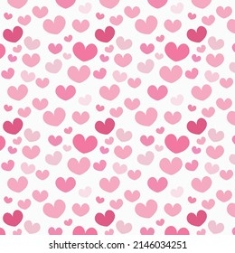 Seamless pattern background of lovely pink heart on white background