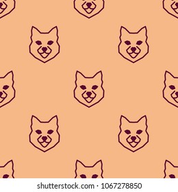 Seamless pattern background with low poly bobcat. Nice Vector graphic illustration EPS 8