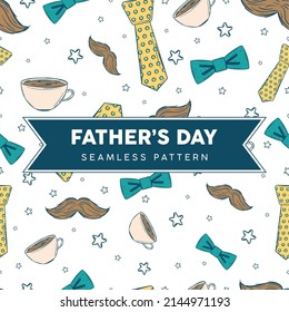 Seamless pattern background with male hipsters icons Father day Vector