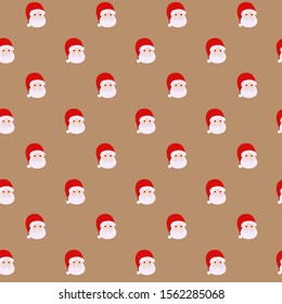 Seamless Pattern background: Merry Christmas and Happy new year concept. There are many Santa with red hat.