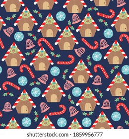 Seamless pattern background with merry Christmas icon.