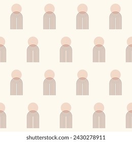Seamless Pattern Background. Minimalist Boho Style Textile Fabric Pattern Background Design. Abstract Graphic Design Element Digital Wrapping, Wallpaper Paper Print. 