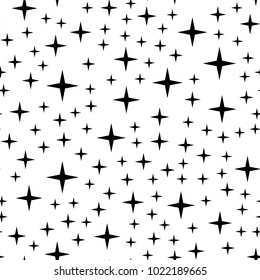 Seamless pattern background. Modern abstract and Classical antique concept. Geometric creative design stylish theme. Illustration vector. Black and white color. Glitter star shape