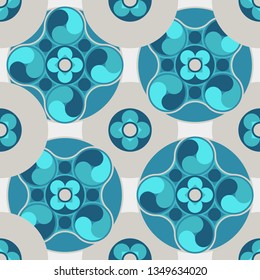 Seamless pattern background, modern geometric design. Repeating blue elements, for printing wallpapers, textile graphics, template for design presentations, brochures, flyers, cards.