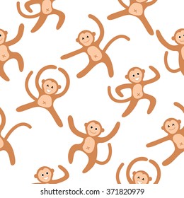 Seamless Pattern Background Monkeys Symbol Year Stock Vector (Royalty ...