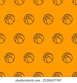 Seamless pattern background with monoline summer icons