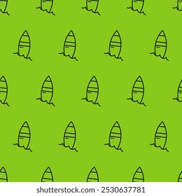 Fondo de patrón sin fisuras con iconos de verano monoline