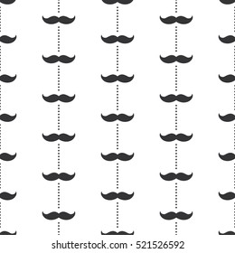 Seamless pattern background with moustache