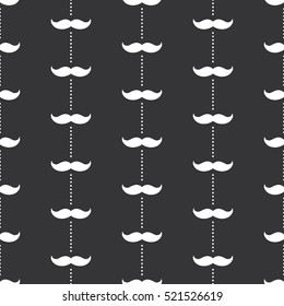 Seamless pattern background with moustache