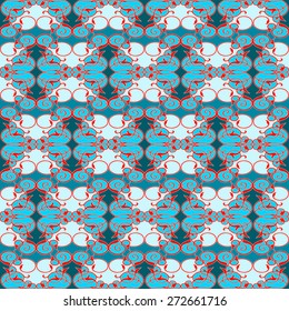 Seamless pattern background.  Multicolor ornament with arabic motifs.Vector illustration