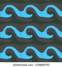 Seamless pattern background with multi-colored wavy lines.