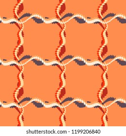 Seamless pattern background with multi-colored wavy lines.