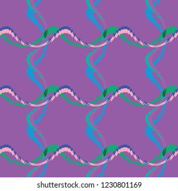 Seamless pattern background with multi-colored wavy lines.