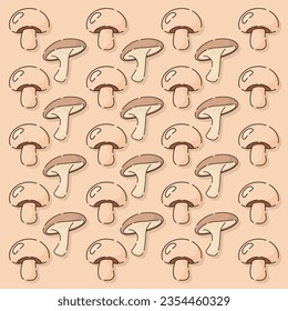 Seamless pattern background with mushroom icons Vector