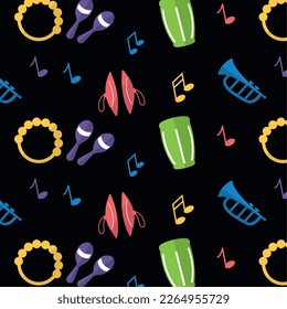 Seamless pattern background with musical instruments Vector