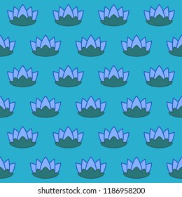 Seamless pattern background with nenuphars, colorful illustration