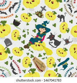 seamless pattern background on the theme of Halloween vector EPS 10