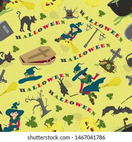 seamless pattern background on the theme of Halloween vector EPS 10