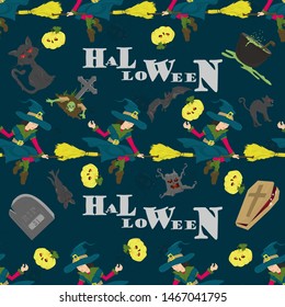 seamless pattern background on the theme of Halloween vector EPS 10