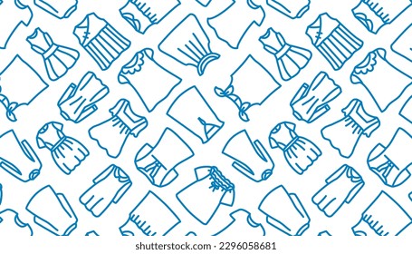 Seamless pattern background outline of variety dress 