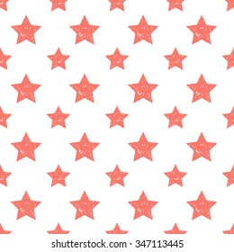 Seamless pattern for background and packaging, bright stars with elements of aging. Geometry 100%. The best choice for design. Retro design. Vector EPS 10