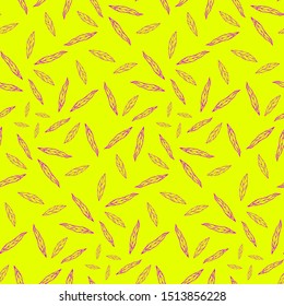 Seamless pattern and background for packaging organic, healthy and vegan food. Linear plants pattern vector