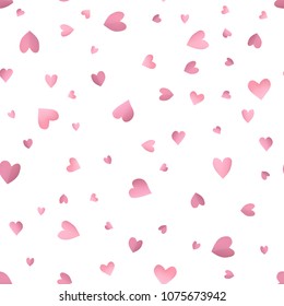 Seamless pattern background with pastel pink hearts. Paper Wallpaper vector illustration. Template for Valentines Day.